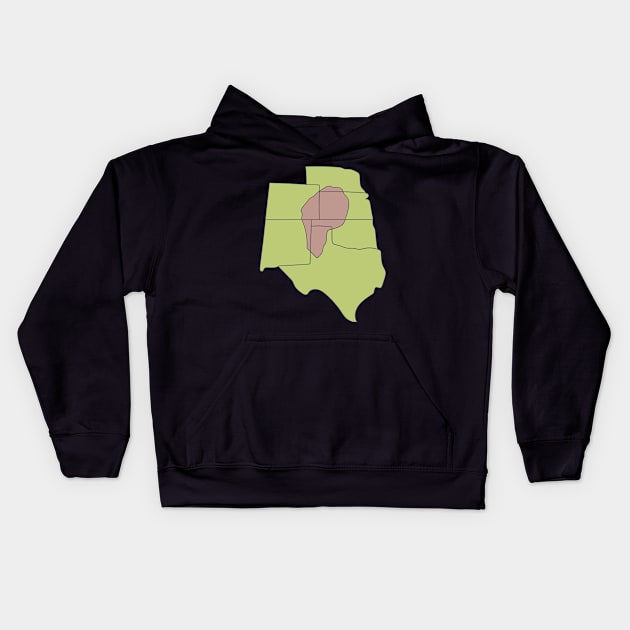 Dust Bowl - Historical Map - Sandstorm Kids Hoodie by DeWinnes